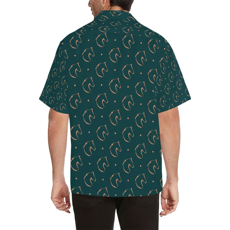 Horse Head Print Design LKS302 Men's Hawaiian Shirt