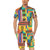 Kente Pattern Print Design 03 Men's Romper