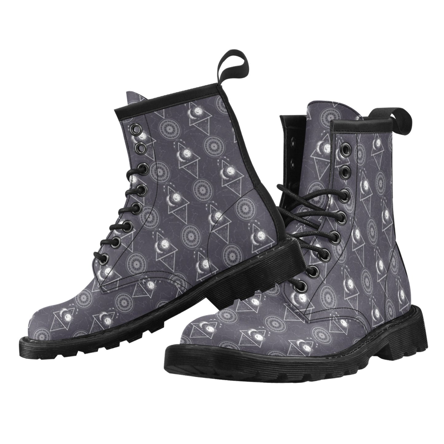Sun Moon Print Design LKS309 Women's Boots