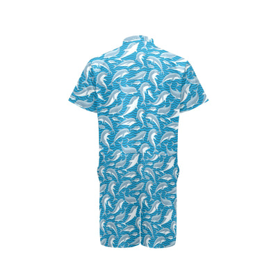 Dolphin Cute Print Pattern Men's Romper