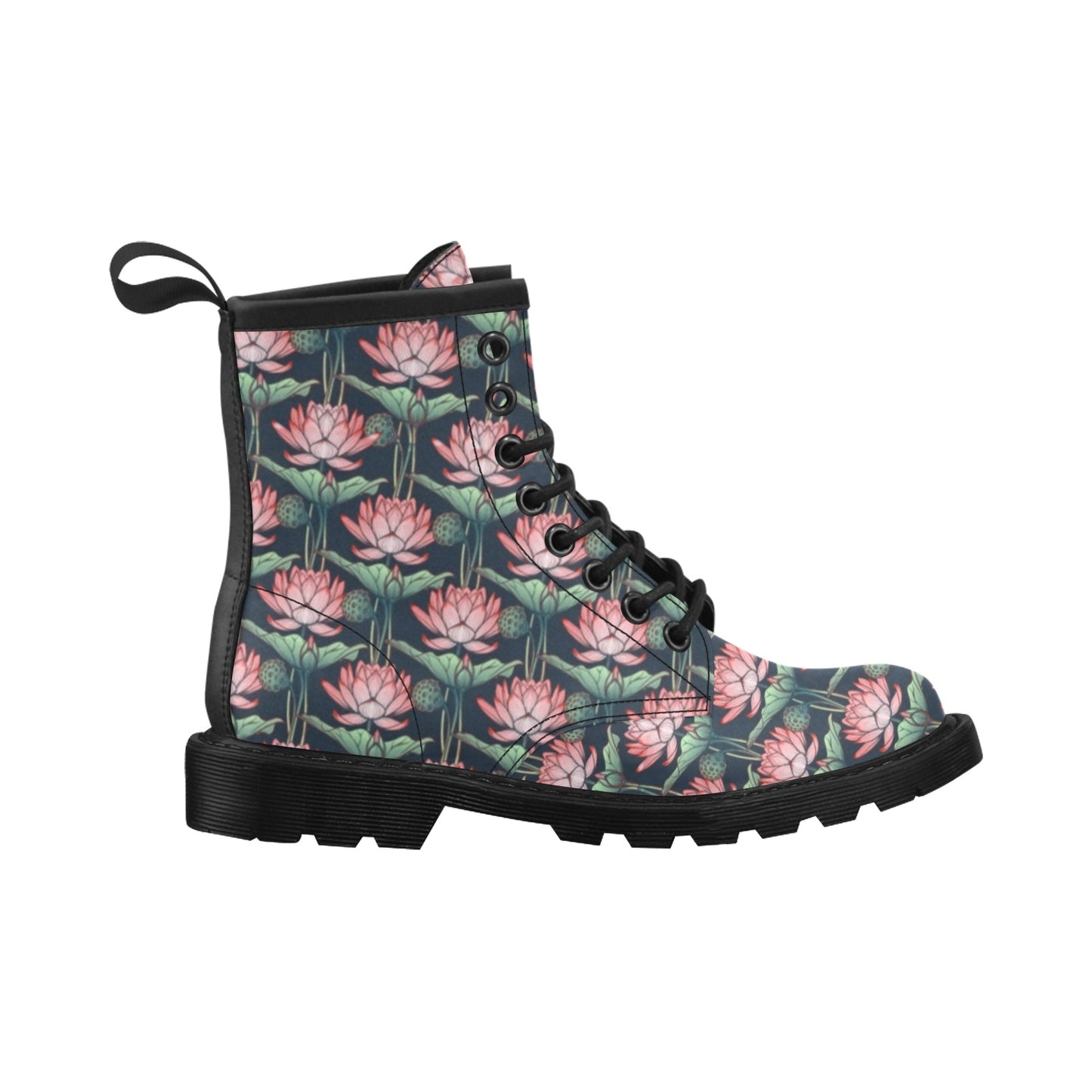 Water Lily Pattern Print Design WL03 Women's Boots