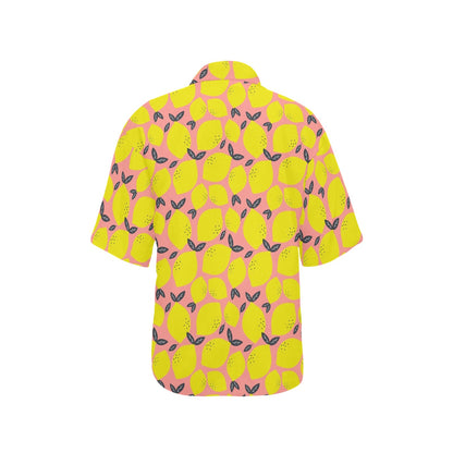 Lemon Pattern Print Design LM03 Women's Hawaiian Shirt