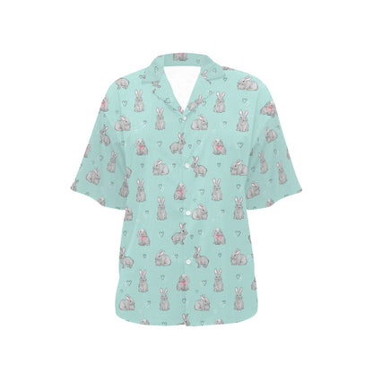 Bunny Pattern Print Design 02 Women's Hawaiian Shirt