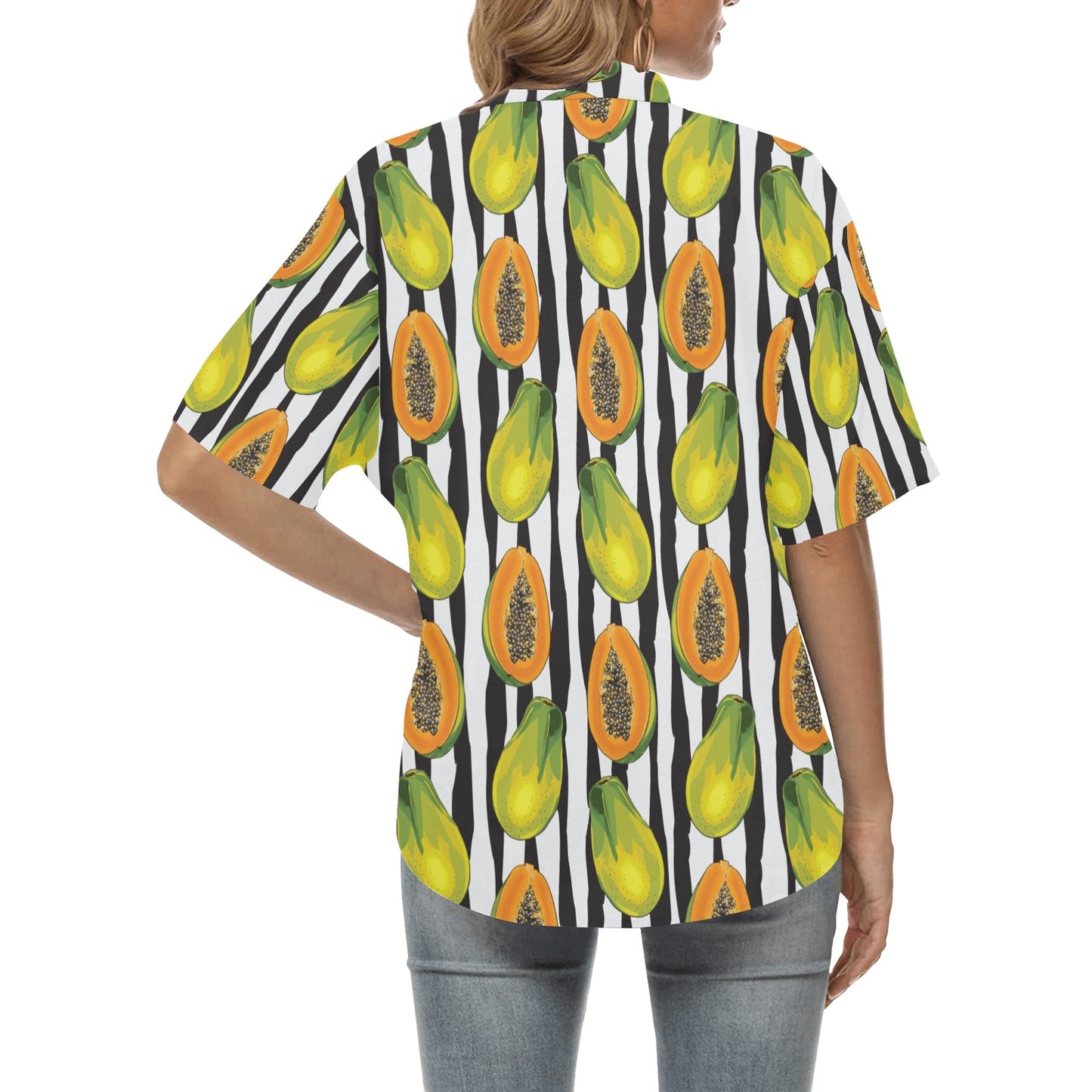 Papaya Pattern Print Design PP01 Women's Hawaiian Shirt