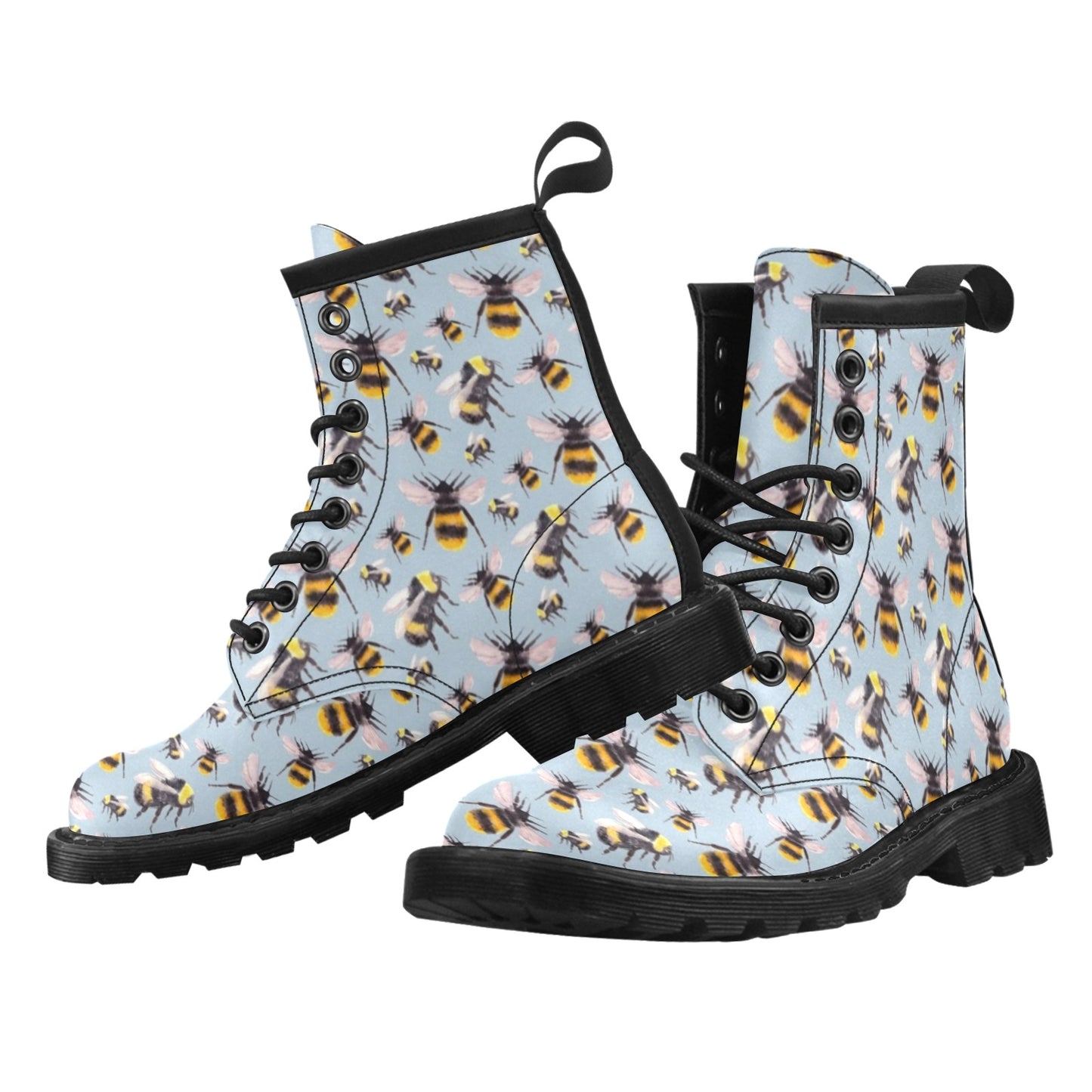 Bee Pattern Print Design BEE08 Women's Boots