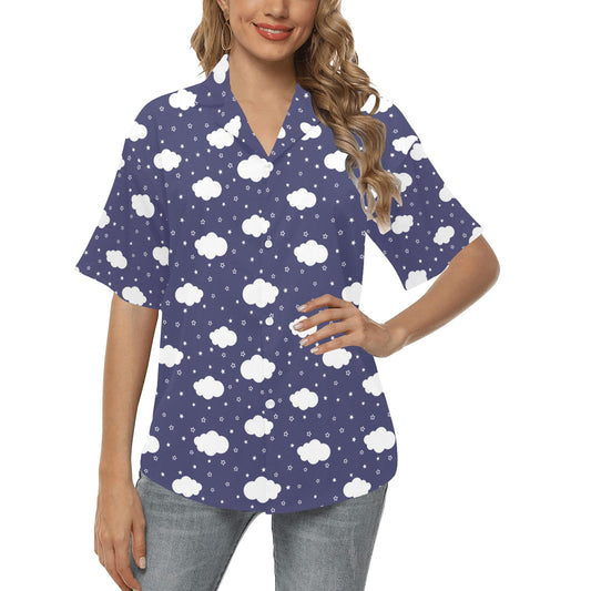 Cloud Pattern Print Design 03 Women's Hawaiian Shirt