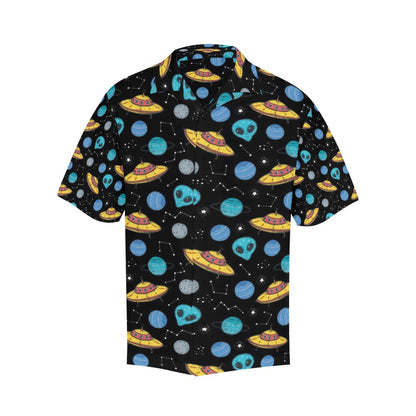UFO Alien Print Design LKS306 Men's Hawaiian Shirt