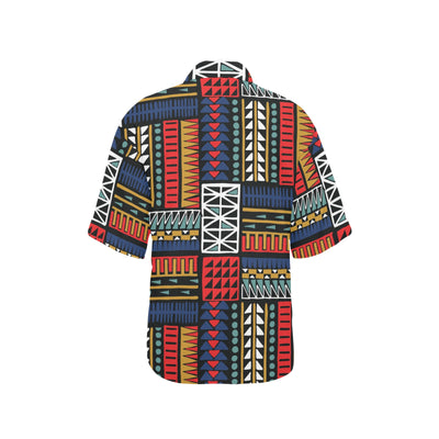 Kente Pattern Print Design 02 Women's Hawaiian Shirt