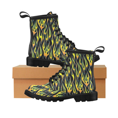 Flame Fire Yellow Pattern Women's Boots