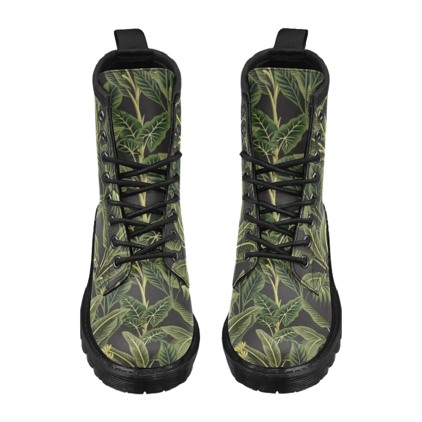 Banana Leaf Pattern Print Design BL04 Women's Boots