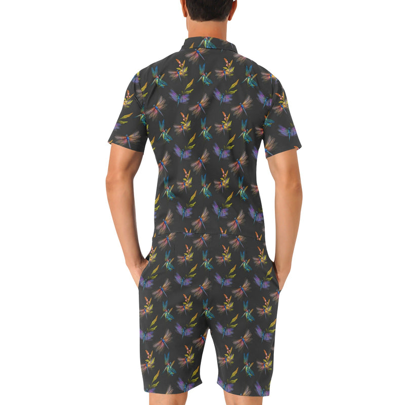 Dragonfly Colorful Realistic Print Men's Romper