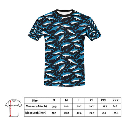 Shark Print Design LKS303 Men's All Over Print T-shirt