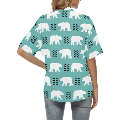 Polar Bear Pattern Print Design A05 Women's Hawaiian Shirt