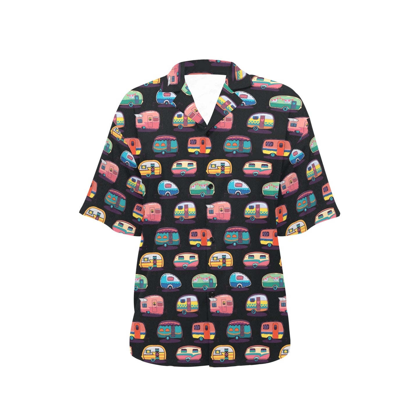 Camper Camping Pattern Women's Hawaiian Shirt