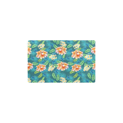 Plumeria Tropical Flower Design Print Kitchen Mat
