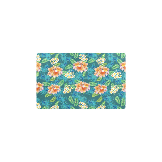 Plumeria Tropical Flower Design Print Kitchen Mat