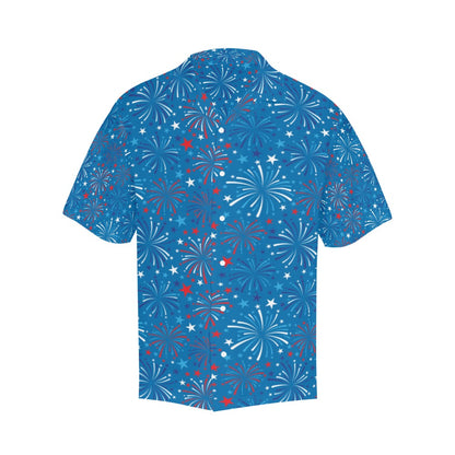 Firework Celebration Print Design LKS304 Men's Hawaiian Shirt