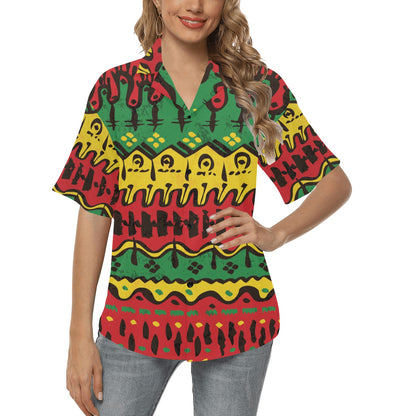 Rasta Pattern Print Design A01 Women's Hawaiian Shirt