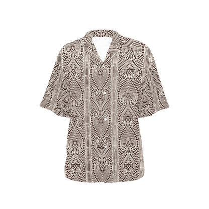 Maori Pattern Print Design 04 Women's Hawaiian Shirt