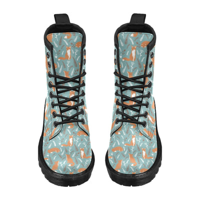 Fox Forest Print Pattern Women's Boots