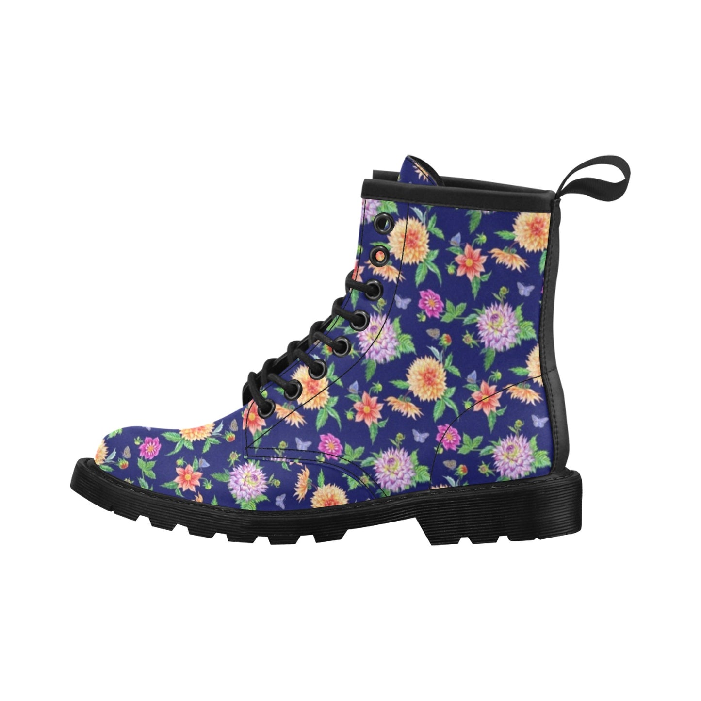 Dahlia Pattern Print Design DH010 Women's Boots