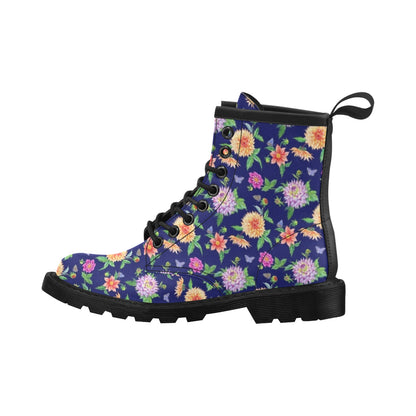 Dahlia Pattern Print Design DH010 Women's Boots