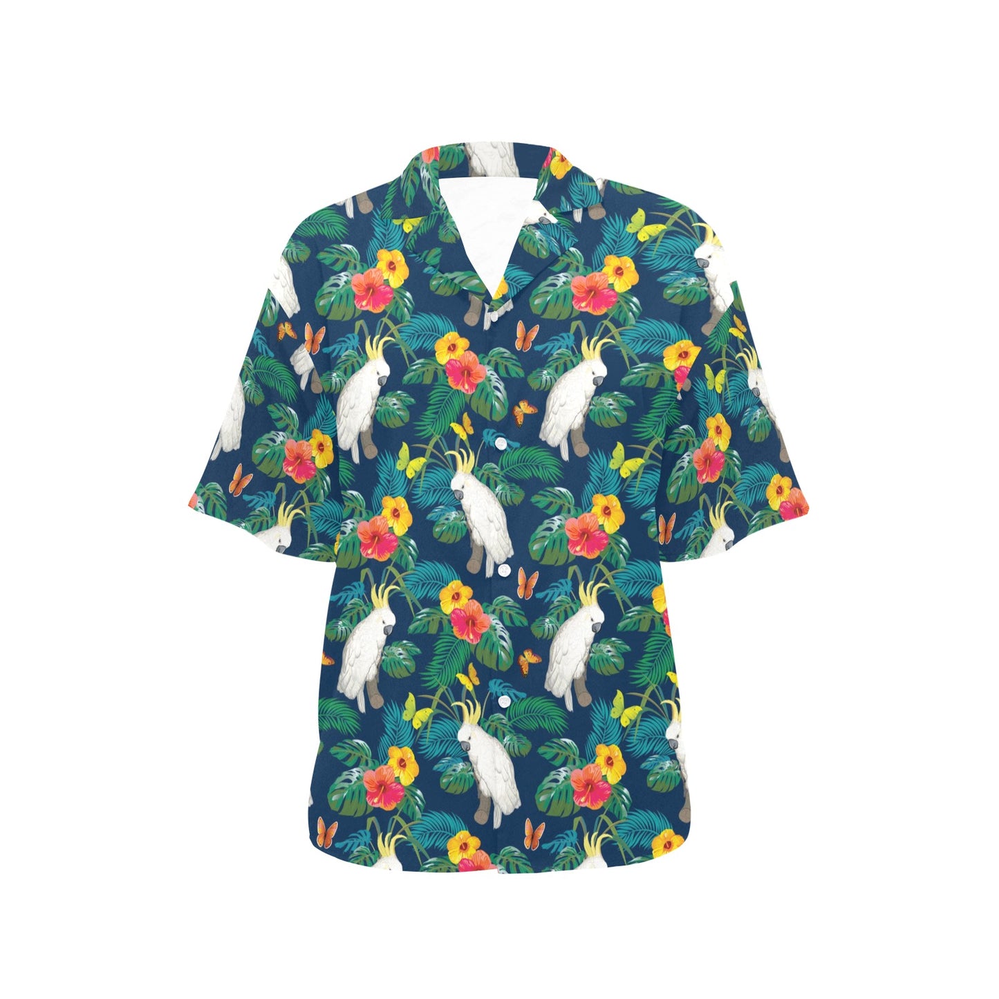 Cockatoo Tropical Pattern Print Design 02 Women's Hawaiian Shirt