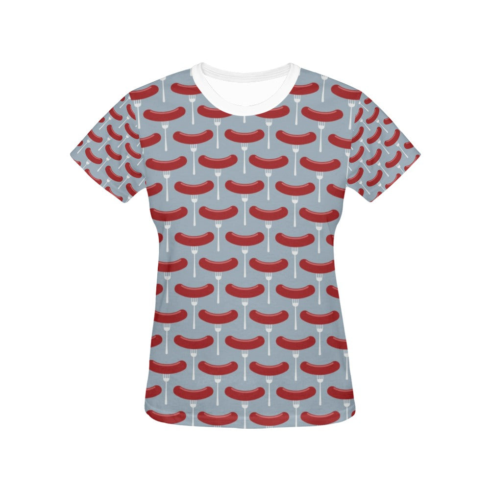 Sausage Print Design LKS301 Women's  T-shirt
