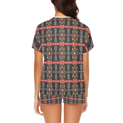 Southwest Pattern Print Design LKS303 Women's Short Pajama Set