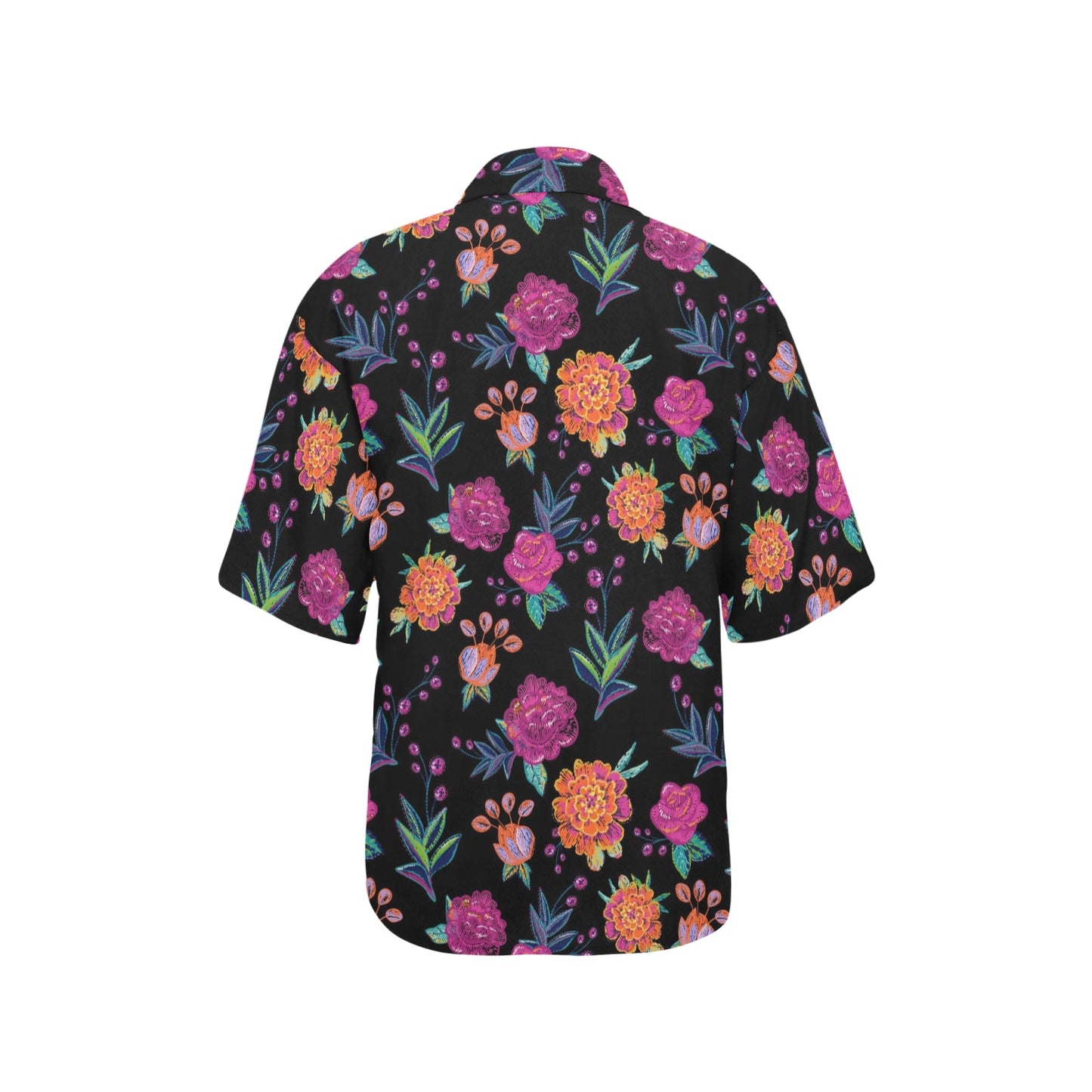 Marigold Pattern Print Design MR02 Women's Hawaiian Shirt