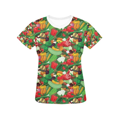 Salad Mix Vegetableprint Design LKS301 Women's  T-shirt