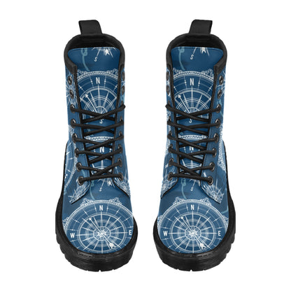 Nautical Compass Print Women's Boots