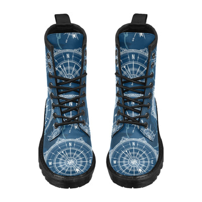 Nautical Compass Print Women's Boots