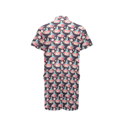 Bluebird Pattern Print Design 02 Men's Romper