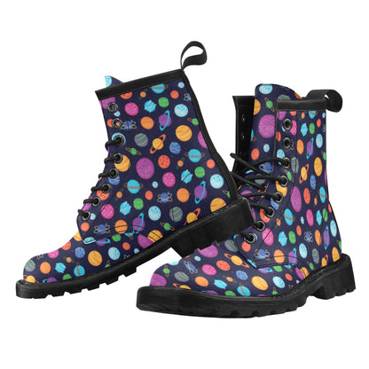 Planet Multicolor Print Design LKS302 Women's Boots