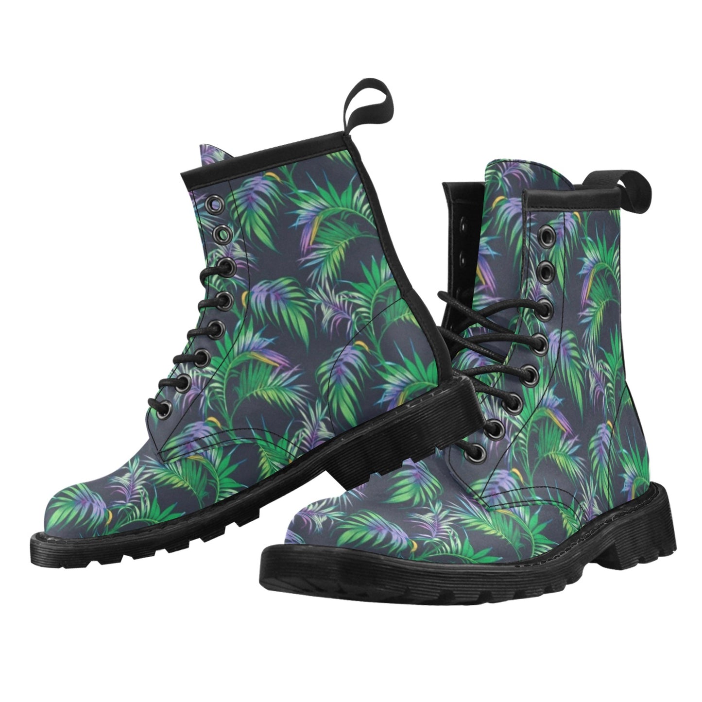 Palm Leaves Pattern Print Design PL04 Women's Boots