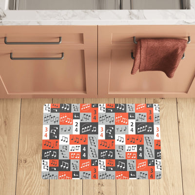 Music Note Design Themed Print Kitchen Mat