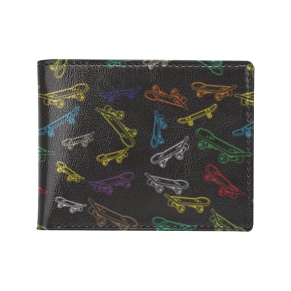 Skateboard Print Design LKS301 Men's ID Card Wallet