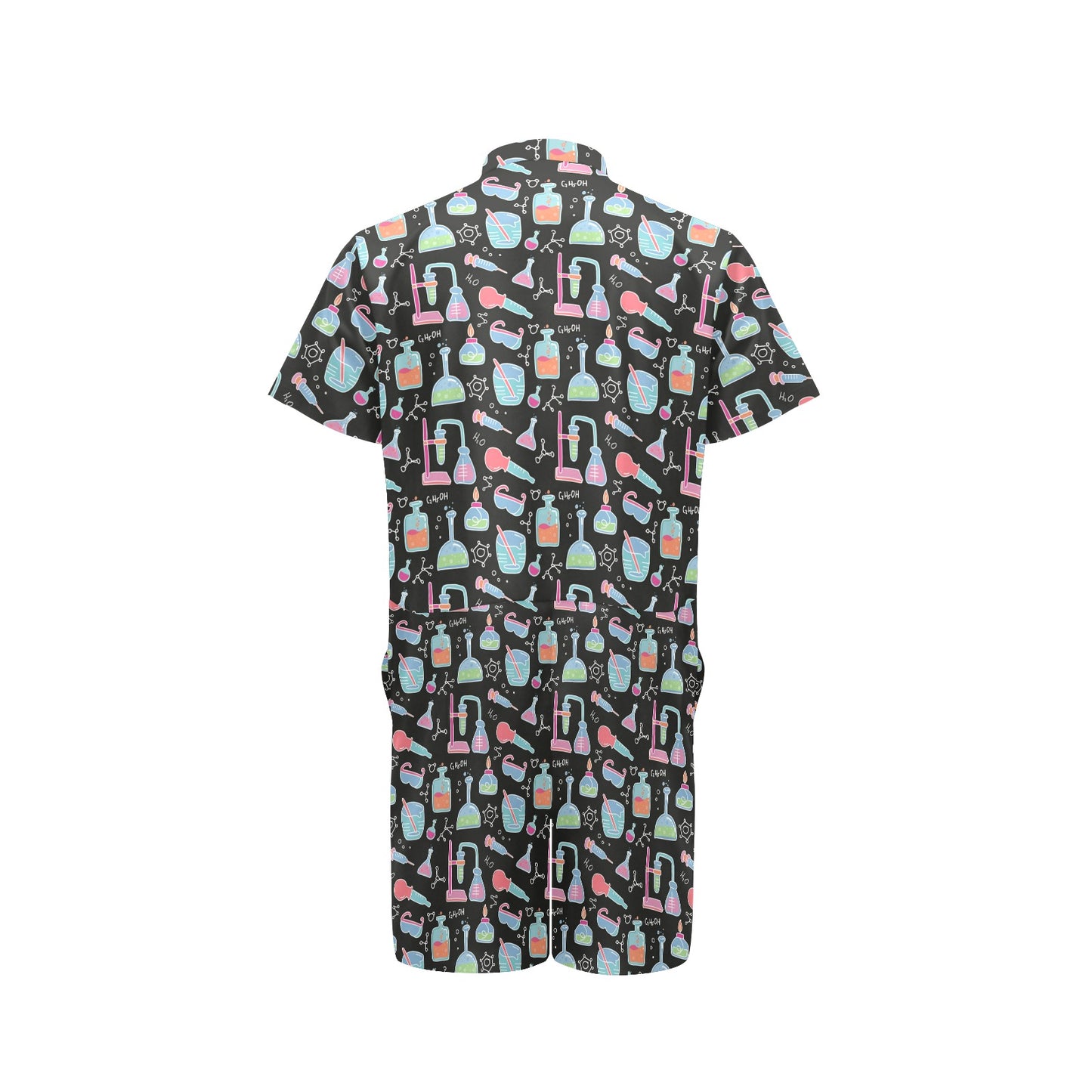 Chemical Pattern Print Design 06 Men's Romper