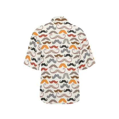 Mustache Pattern Print Design A02 Women's Hawaiian Shirt
