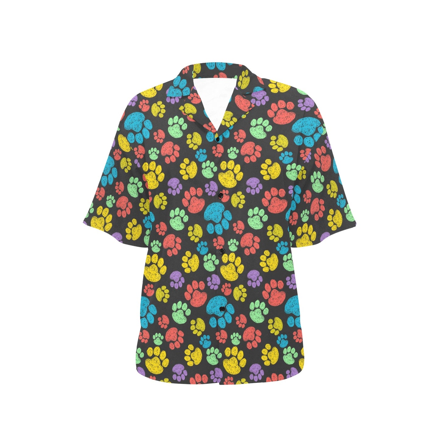 Paw Colorful Print Women's Hawaiian Shirt