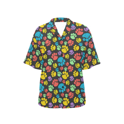 Paw Colorful Print Women's Hawaiian Shirt