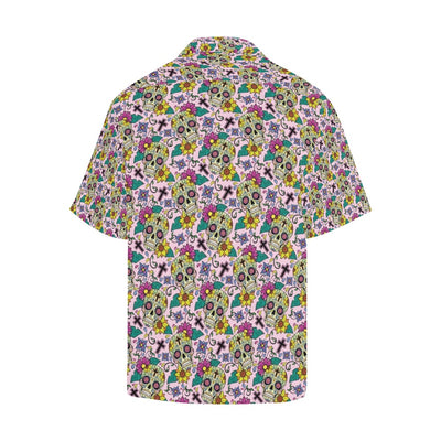 Sugar Skull Print Design LKS307 Men's Hawaiian Shirt