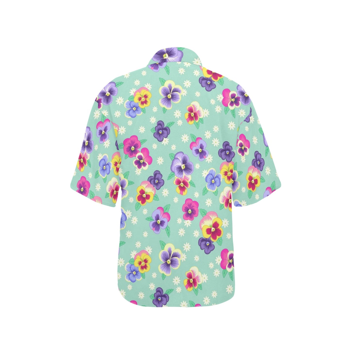 Pansy Pattern Print Design PS08 Women's Hawaiian Shirt