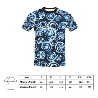 Tie Dye Dark Blue Print Design LKS306 Men's All Over Print T-shirt