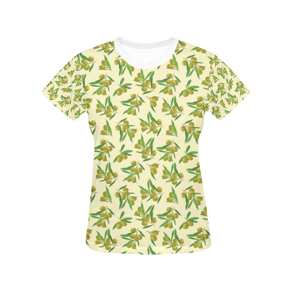 Olive Print Design LKS302 Women's  T-shirt
