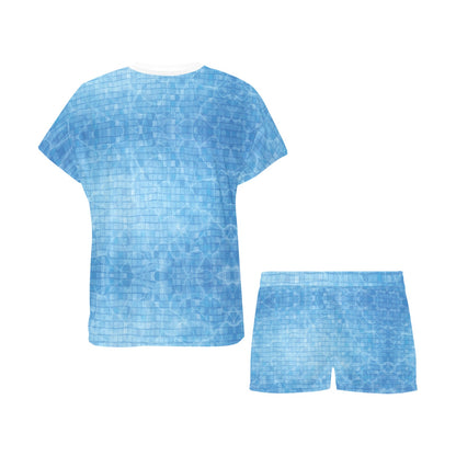 Swimming Pool Print Design LKS302 Women's Short Pajama Set
