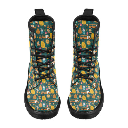 School Bus Print Design LKS309 Women's Boots