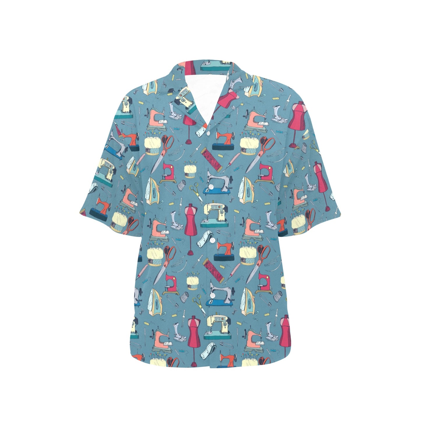 Sewing Equipment Print Design LKS301 Women's Hawaiian Shirt