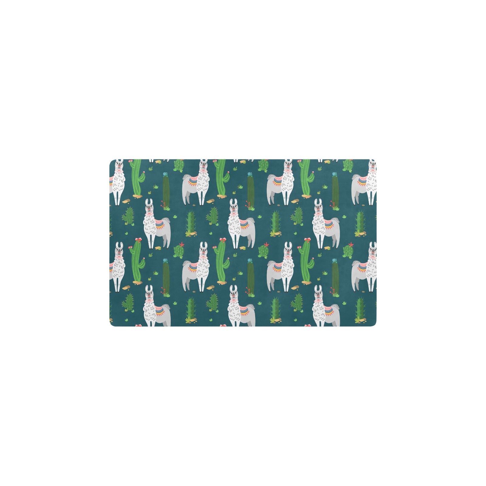 Llama Cactus Pattern Print Design 013 Kitchen Mat